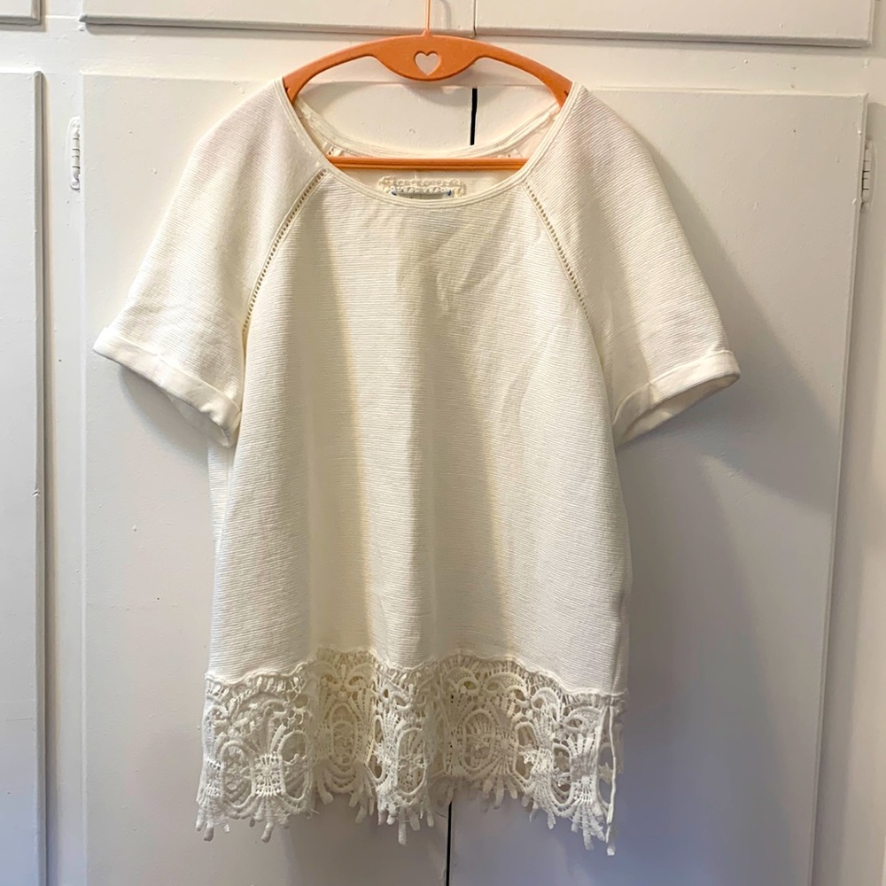 Cream Anthropologie sophisticated top